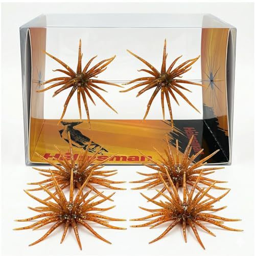 4 señuelos flotantes de erizo de mar suaves, cebos de criatura TPR de 2.36 pulgadas con tentáculos realistas y copos holográficos, cebos de plástico artificial resistentes al desgarro para agua salada