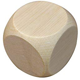 Wooden World - 10x Di legno liscio dado dadi cubo cubi vuoto liscio non dipinto legno sei lati 40 mm