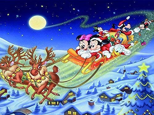 TTbaoz 1000 pieces of paper puzzle, Mickey and Minnie Mouse Christmas, Puzzles for Adults 1000 Piece, Jigsaw Puzzles for Child, Adults Home Decor（38 * 26cm）