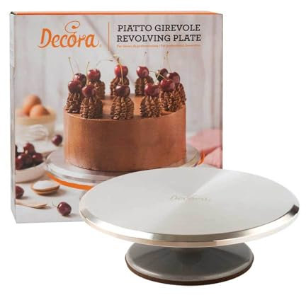 Decora, 9276005 Piatto Girevole per Torte, in Alluminio, con Base Antiscivolo, Dim. ø 31 Cm