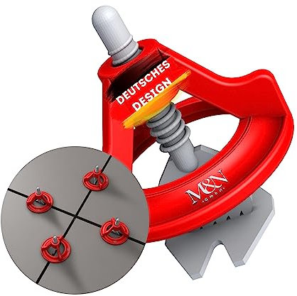 M&N Fliesen Nivelliersystem Set 1mm, 1.5mm, 2mm, 3mm Mega- Auswahl (100x 1mm Laschen, 50x Zughauben) - Fliesen-Verlegehilfe Werkzeug für Leien & Profi - Fliesenleger Fliesennivellierungssystem Zubehör