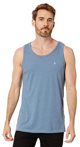 Volcom Herren Solid Heather Tank T-Shirt, Stormy Blue, Mittel