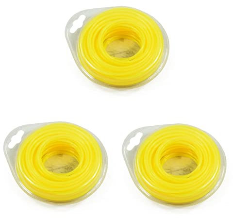 TEHAUX Lot De 3 Fils De Coupe-Herbe en Nylon De 15 M Faciles À Utiliser pour Les Coupe-Bordures À Essence Électriques Et À Batterie