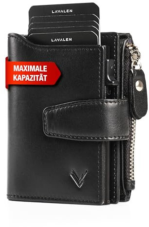 Lavalen Geldbörse Herren Groß mit Münzfach - Kartenetui Herren & Damen - Geldbörse PopUp - Wallets for Men Card Holder - Kreditkartenetui RFID - Geldbeutel - Geschenke für Männer.