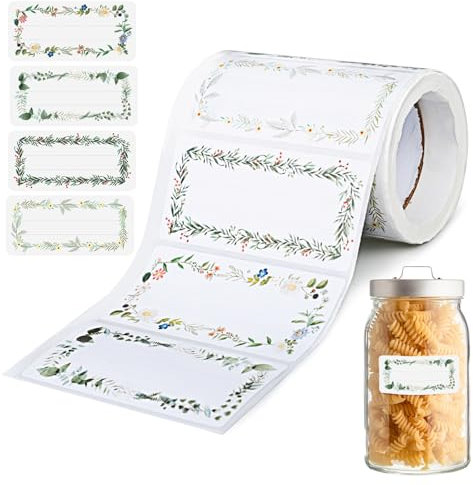 AiQInu Etiquettes Autocollantes Bocaux, 200 Pièces Étiquettes à Confiture, Etiquettes Adhésives Étiquettes Confitures, pour Pots De Confiture, Pots à éPices, Bouteilles