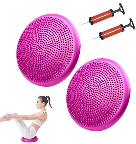 2x Balance Cushion. Yoga, Pilates, Non-Slip Air Fitness Disc. Inflatable Pillow to Improve Posture. Disc to Train Stability.