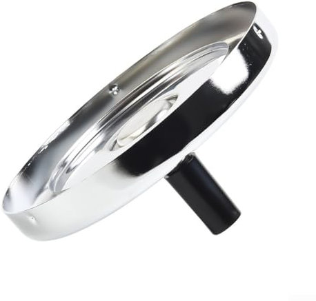 Posacenere girevole in metallo cromato, misura grande, diametro 14 cm, colore: nero