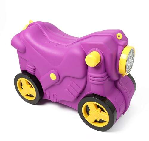 DIVCHI Kids Suitcase With Wheels Ride On, Carry On, Sit On Hand Luggage | Cabin Trolley | Children Suitcase | Travel Bags | Boys & Girls Gift (Purple)