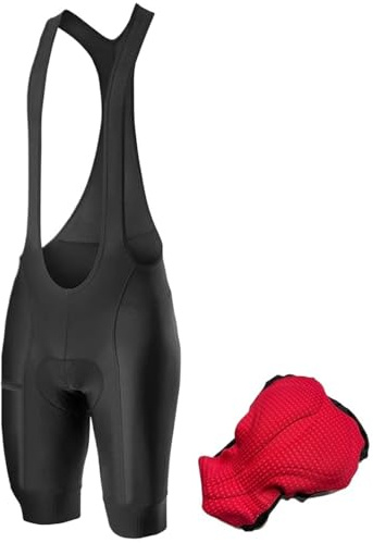 Pantaloncini Ciclismo Mtb Pantaloncini con bretelle da ciclismo da uomo tascabili da esterno for bici da ciclismo, imbottiti for ciclismo, pantaloncini con bretelle da equitazione Shorti Ciclistici(XL