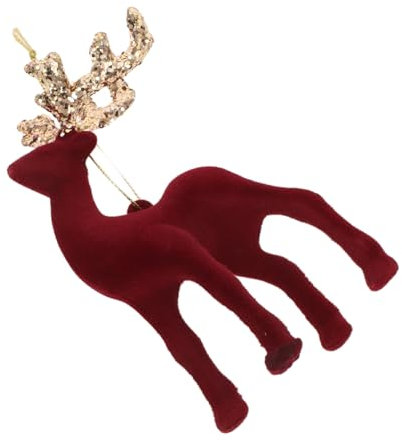 Milisten Christbaumschmuck Anhänger Plüsch-Hirsch-Ornament Hängende Elchverzierungen Rentier-Ornamente Rentierfiguren Rentierdekor Rentier Tischdeko Elch-Ornamente Schaum Rot