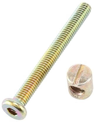 10 piezas de herrajes for muebles de cama alta y baja, tornillos for cama, tuercas con orificios cruzados(M6*70mm)