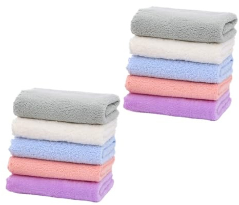 BESPORTBLE Pañuelos Cuadrados para Recién Nacido Absorbentes y Transpirables de Coral Fleece, Paquete de 10 Piezas para Toalla de Saliva y Baño de Bebés