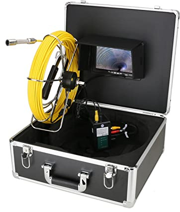 BINGNU Videocamera di ispezione del Tubo delle fogne da 20 m con contatore del contatore 17mm 8 GB SD. Carta DVR IP68. Endoscopio Industriale della Pipeline for fognature di Scarico(50m)