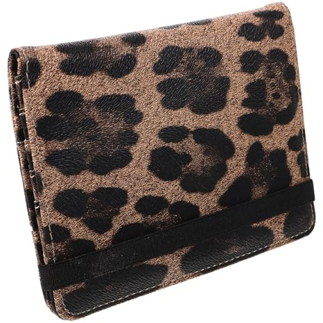 SOLUSTRE Portafoglio Porta Passaporto Rfid in Pu con Stampa Leopardata, Organizer Documenti da Viaggio Leggero con Porta Biglietti, Custodia per Uomo e Donna, Protezione Antifurto Dati
