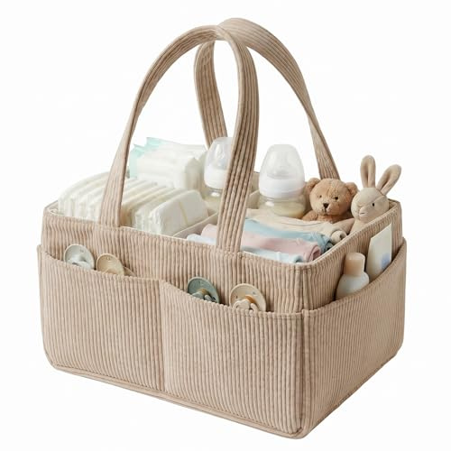 Organizador de cesta para pañales, organizador de cambiador, cesta de almacenamiento para habitación infantil para la estación de pañales, regalo para bebés y artículos imprescindibles en la