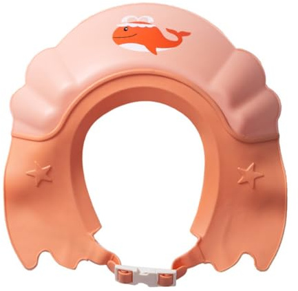 Toyvian Hair Wash Shower Cap Shampoo Hat with Babies Adjustable Ear Protector Caps and Cartoon Brim Design, Soft Pp+TPE Material Eye Protection for Bathing Shower