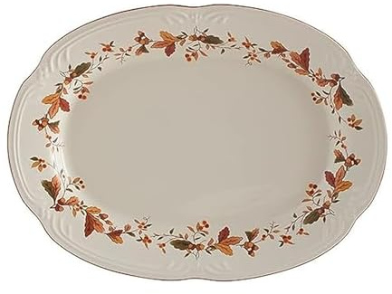 Pfaltzgraff Autumn Berry Oval Platter, 14-3/4-Inch x 11-Inch, White, 5189119
