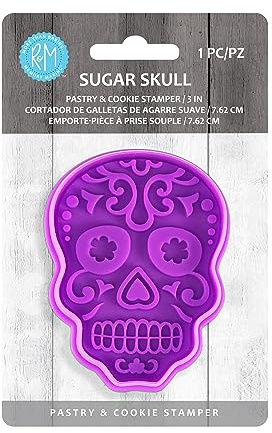 R&M Day of the Dead Sugar Skull Pastry & Cookie Stamper Purple 3