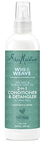 Shea Moisture 2in1 Conditioner and Detangler Leave-In Conditioner for Wig - Tea Tree & Borage Seed Oil - Paraben Free - 8 oz