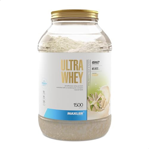 Maxler Ultra Whey Proteina - Proteina Whey - Proteinas para Masa Muscular - Proteinas Whey Isolate - Proteinas Whey - Pistacho & Chocolate Blanco - 1500g de Proteina