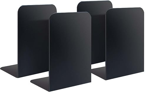 Topspitgo Serre Livre en Métal,4 pièces Rangement Serre Presentoir Livre Decoration Serre-Livres pour Bureau Famille (Noir)