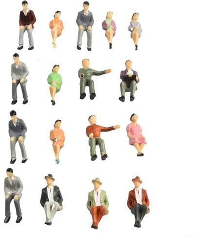 HEIBTENY 50 Stück 1:32 Modellfiguren, Bemalte Figuren, Für Modelleisenbahngleise Und -gebäude