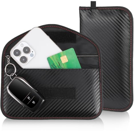 Zocipro 2Pcs Faraday Bag, Borsa Faraday per Chiave Auto, Custodia Keyless RFID Blocker Protezione Antifurto per Custodia Protettiva, Custodia di Protezione Antifurto per Portachiavi