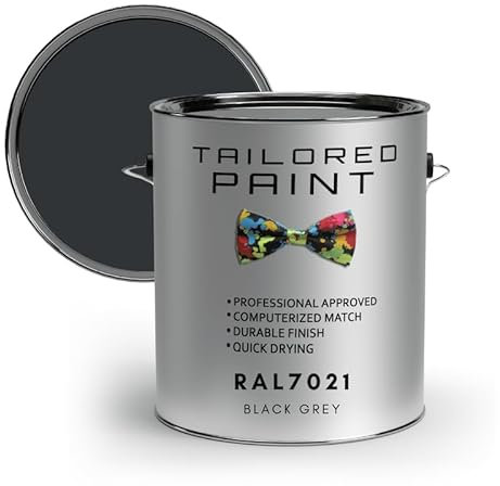 Tailored Paint uPVC Window & Door 1K Paint Brush or Spray On - Matt Finish - RAL7021, Black Grey - 100ml Tin