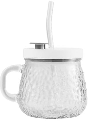 INFYDAY Hermosa Taza de Paja, Taza mezcladora, Taza autoagitadora, Taza de café de Viaje de Vidrio de 350 ml con autoagitación, Taza de café con autoagitación