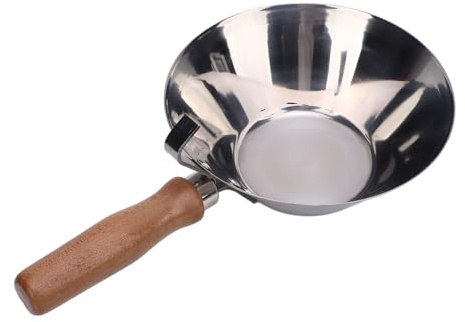 Pan de Boue en Acier Inoxydable avec Poignée en Bois Truelle Professionnelle pour l'Application et le Lissage du Plâtre sur Chantier et à la Ferme