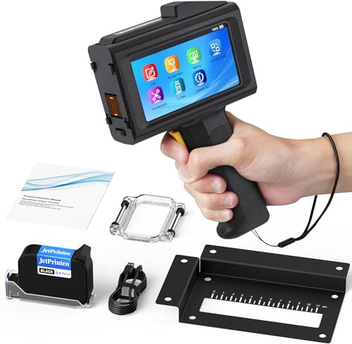 Impresora de inyección de tinta inteligente de mano de 12,7 mm que dura 16 horas, pesa solo 390 g para código de lote, fecha, número de lote, impresión en cartón de plástico, madera, metal, vidrio