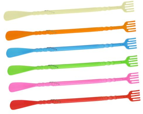 LIGIGWASH 6 piezas Calzador de Zapatos Multifuncional con Rascador de Espalda y Masajeador Diseño de Doble Punta Herramienta Práctica para Poner Calzado sin Agacharse Portátil y Resistente