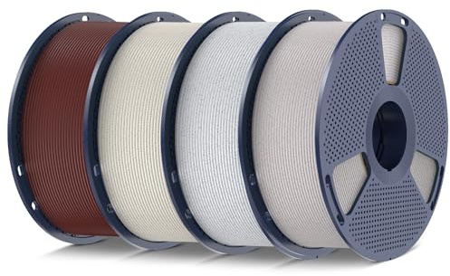SUNLU Haute Vitesse Marbre PLA Filament Bundle, 600 mm/s Haute Vitesse PLA Filament pour Imprimante 3D, Texture Naturelle Semblable au Marbre, Poids Total 4 kg, 1kg par Bobine, Lot de 4.