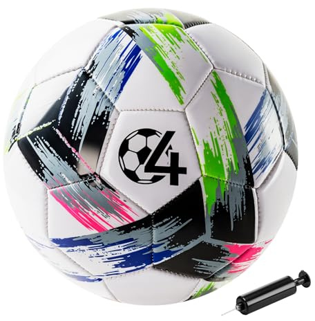 Innotoys Soccer Ball Size 5 Size 4 with Pump, Tri-Color Design, Operation Christmas Soccer Ball, Outdoor Indoor Training Sports Ball, Soft Touch Official Size
