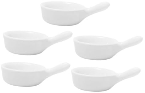 TOYANDONA Plateaux à Épices En Céramique 5 Pièces Poignée, Assiettes à Tremper Décoratives Petites, Plat à Condiments Multifonction, Couleur Unie, Pour Table Cuisine