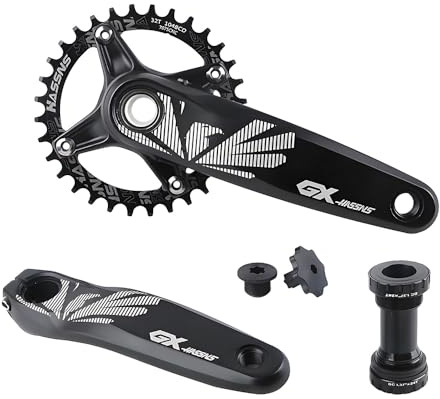 HillMiles MTB 104 BCD mountainbike vevparti, 170/175 mm cykel vev, valfri vev/rang-bottenfäste/krank bottenfäste och rund tandkedja
