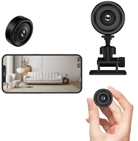Mini Caméra Espion sans Fil 1080P - Détection de Mouvement et Vision Nocturne, Camera Discrete Intérieur/Extérieur, 2.4GHz avec Application Mobile pour iOS et Android