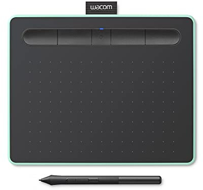 Wacom Intuos Small Bluetooth Graphics Drawing Tablet, Portable for Teachers, Students and Creators, 4 Customizable ExpressKeys, Compatible with Chromebook Mac OS Android and Windows - Pistachio