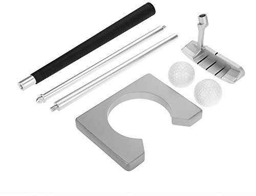 VGEBY Minigolf SchläGer Set, Golf Putting Geschenkset Indoor Mini Golf Home Putter Set fur Golfliebhaber (1 Golfschläger 2 Golfballe 1 Torhalter 1 Tasche)