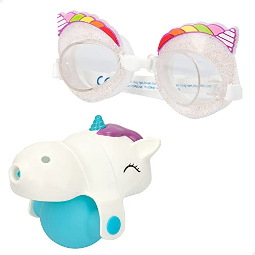 Eolo Bambina Unicorno, nuoto con Franciatore d'acqua, Nadar, fascia in gomma regolabile, Raccomandato a partire da 5 anni, occhiali piscina bambini, multicolore (ColorBaby 46864)