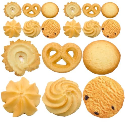 IMIKEYA 18 Stück Künstliche Kekse Deko: Gefälschte Kekse - Künstliche Lebensmittel Deko realistische Dessert Modell für zuhause Küche Dekoration Präsentations-Requisiten