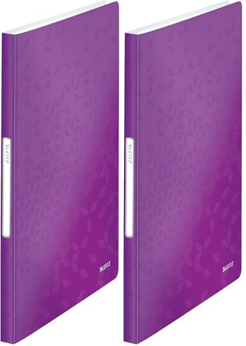 Leitz 46320062 Sichtbuch WOW, A4, PP, 40 Hüllen, violett (Packung mit 2)