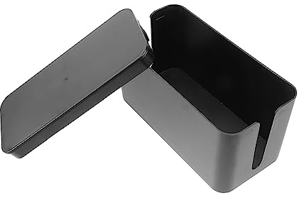 Artibetter Scatola Di Gestione Cavi in Plastica Copertura, Organizer Per Prese Multiple e Ciabatte, Sicurezza Ragazzo Ragazza e Animali, Compatta Per Scrivania Ufficio Soggiorno, Colore Nero, Taglia s