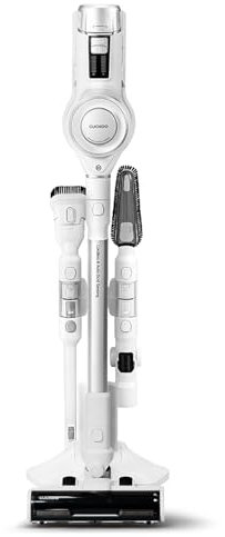CUCKOO Powerclone Cordless Vacuum Cleaner for Home with Charging Stand, High-Suction Cordless Stick Vacuum Cleaner for Hardwood Floor and Carpet, Includes Multiple Attachments, White (CVC-A1410NW)