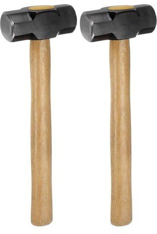 QUARKZMAN 2 Stück Ingenieurshammer 2 lb Kraftvoller Schlag Doppelseitiger Flachschlag-Schmiedehammer mit bequemem Griff für Heimwerker Allgemeine Reparatur Holzbearbeitung, Schwarz Gelb