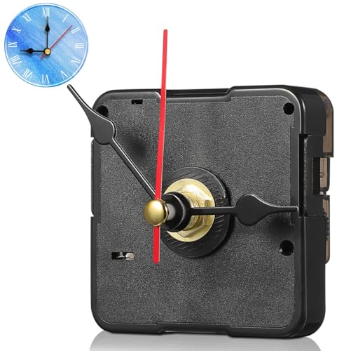 Angoily Mecanismo Reloj de Pared - Movimiento Silencioso Eje Corto 13mm para Tablero 2-3mm - Maquinaria Cuarzo 32g Ligero con Agujas DIY Reemplazo de Relojes Cocina Escritorio 10-12cm Esfera