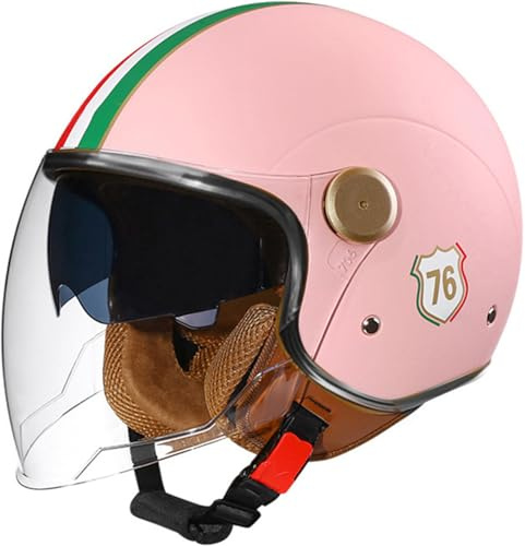 RCGNR Open Face hjälm - Scooter Motorcykel Crash Jet-hjälm för män kvinnor med solskydd - Retro vintagestil motorcykelhjälmar B01 M