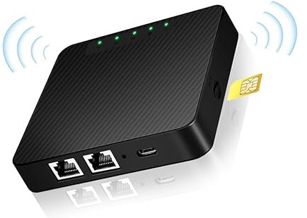Router WiFi 4G LTE 300mbps Global Band, router Wi Fi Modem Sim 4G, hotspot WiFi Mobile, nessuna configurazione richiesta, scheda SIM Plug - and - Play, 2 porte LAN/Wan, Plug&Play