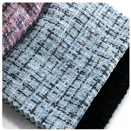 AMateschitz tweed tyg handgjorda sömnadsmaterial rutat tweedtyg metervara quiltning tyg rutat hantverk dekorativt tyg tyger för sömnad kläder tyg rutor bunt för gör-det-själv-hantverk blå #4 200 x 148