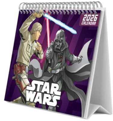 Grupo Erik Desk Calendar 2026 - Star Wars Calendar 2026 Month To View | Monthly Desk Planner, Desktop Gifts Under 10 Pounds | Star Wars Gifts For Friends
